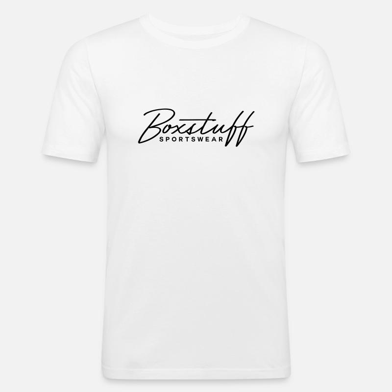 Box-Zeug - Männer Slim Fit T-Shirt - Weiß
