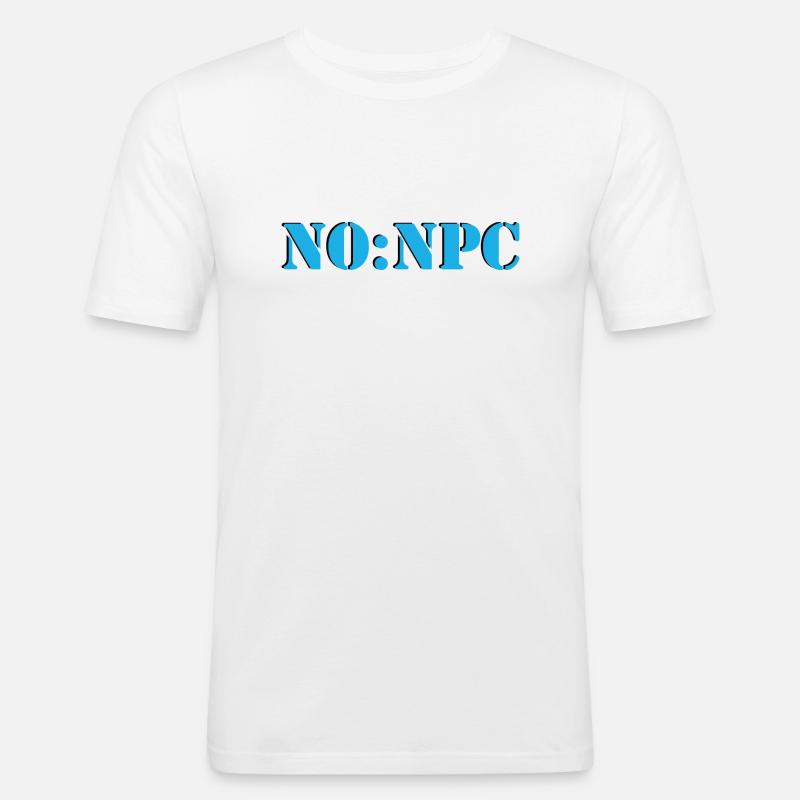 NoNpc - Männer Slim Fit T-Shirt - Weiß