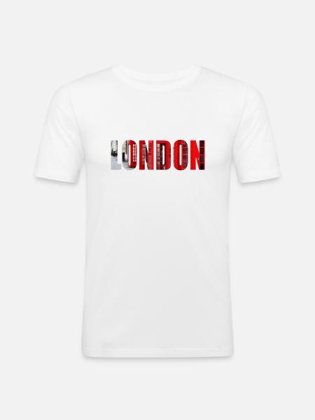 London - Men's Slim Fit T-Shirt - white