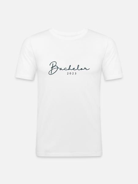 Bachelor Abschluss 2023 - Männer Slim Fit T-Shirt - Weiß