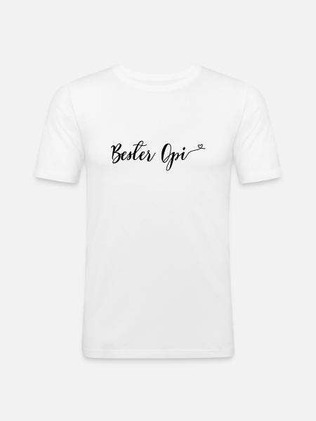 bester_opi - Männer Slim Fit T-Shirt - Weiß