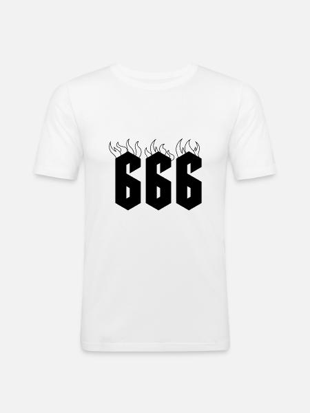 666 - T-shirt près du corps Homme - blanc