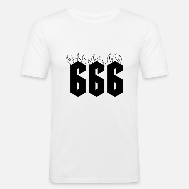 666 - Männer Slim Fit T-Shirt - Weiß