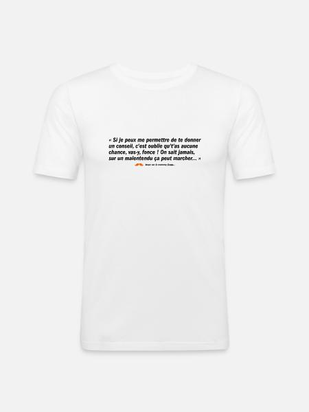 Sur un malentendu... (b) - T-shirt près du corps Homme - blanc