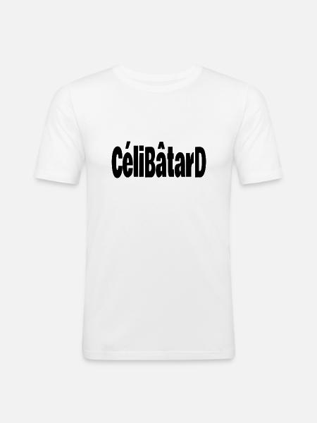 célibâtard - T-shirt près du corps Homme - blanc