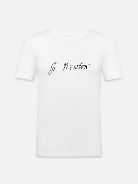 Isaac Newton signature - Men's Slim Fit T-Shirt - white
