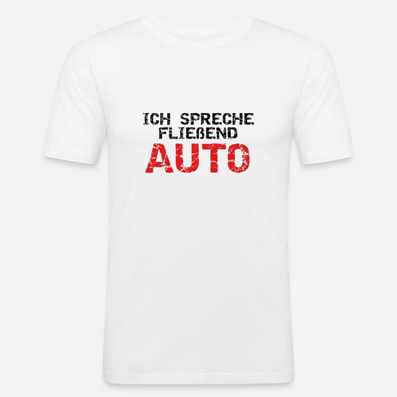 AUTO - Männer Slim Fit T-Shirt - Weiß