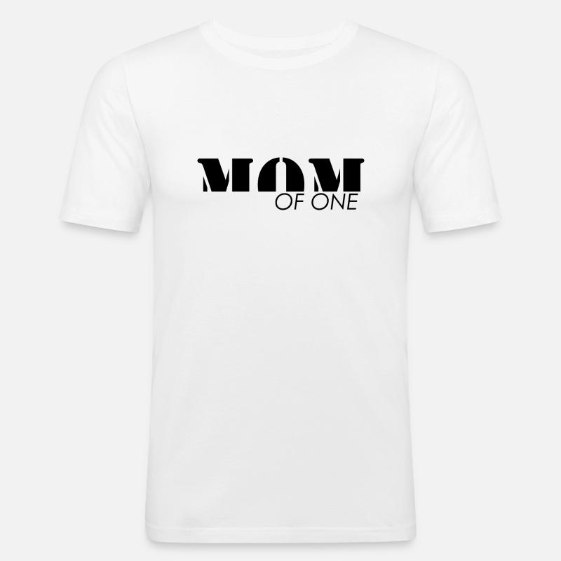 MAMAN - Mutter eines Kindes - Männer Slim Fit T-Shirt - Weiß