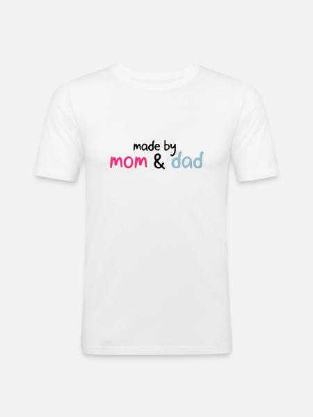 made by mom & dad - Men's Slim Fit T-Shirt - white