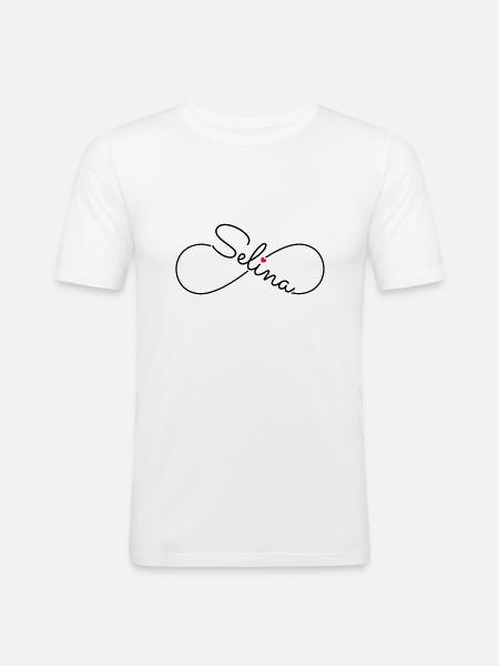 Selina surname first name - Men's Slim Fit T-Shirt - white
