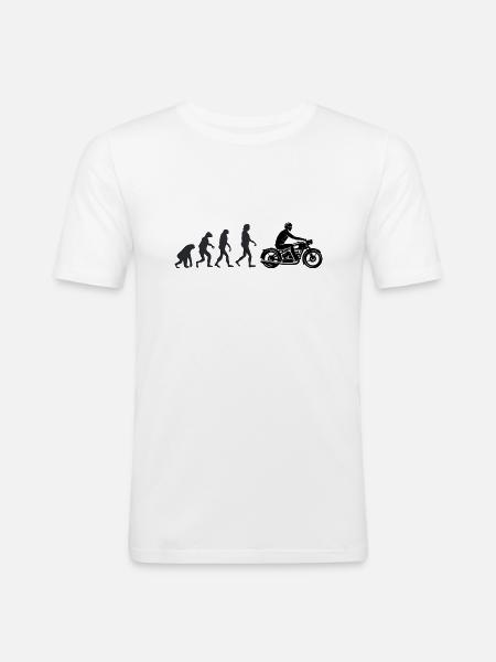 Biker - Human evolution - Men's Slim Fit T-Shirt - white