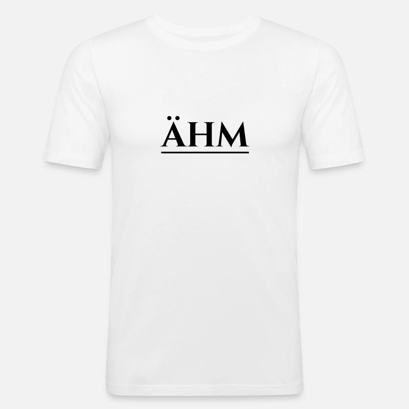 ähm - Männer Slim Fit T-Shirt - Weiß