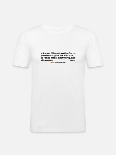 Azur... (b) - T-shirt près du corps Homme - blanc