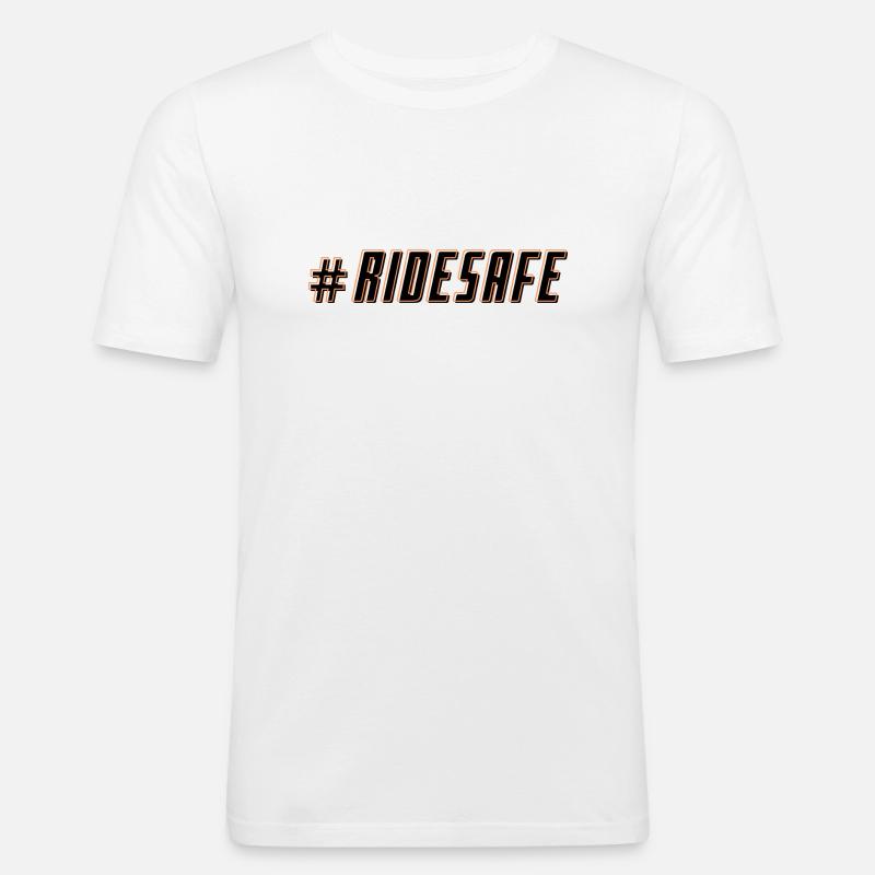 Ride Safe Biker - Männer Slim Fit T-Shirt - Weiß