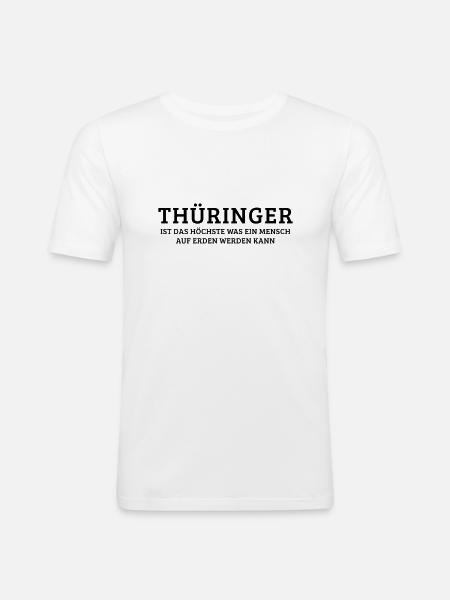 Thüringer – Thüringen (dh - Männer Slim Fit T-Shirt - Weiß