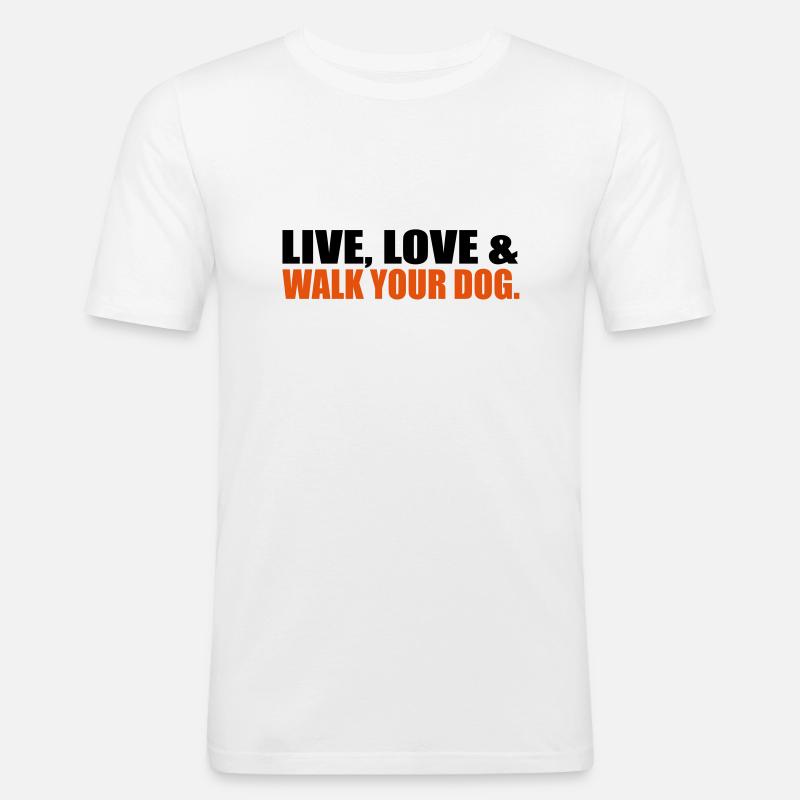 Hund - Männer Slim Fit T-Shirt - Weiß