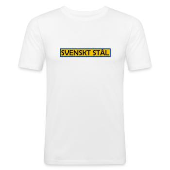 Swedish steel - Men's Slim Fit T-Shirt - white - Front - Nik (191cm)