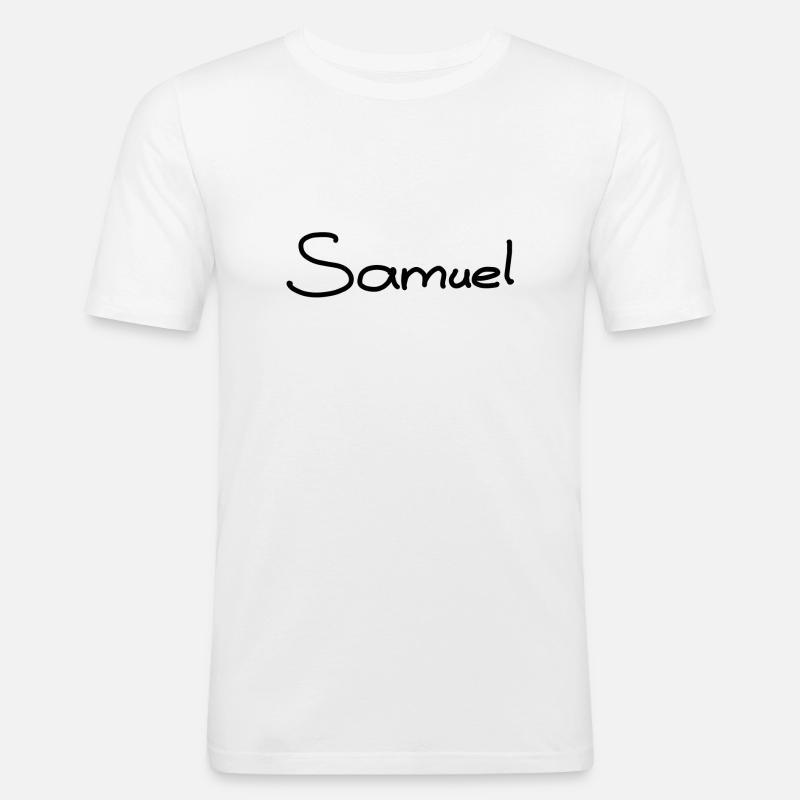 Samuel - Männer Slim Fit T-Shirt - Weiß