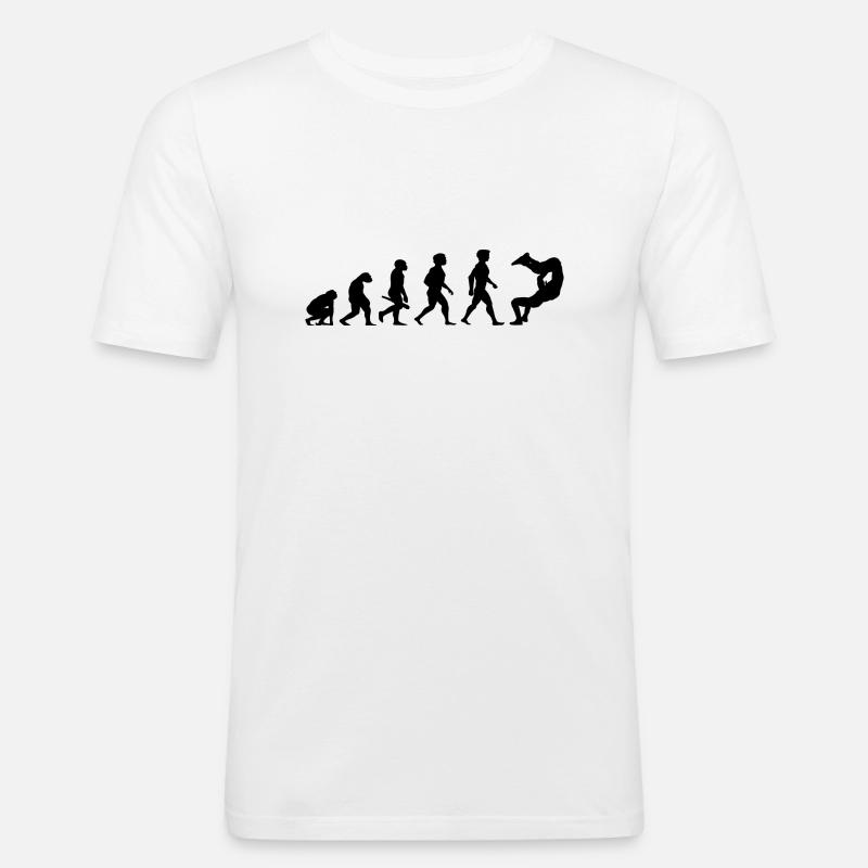 Evolution Catcher Ringer Wrestler Wrestling - Männer Slim Fit T-Shirt - Weiß