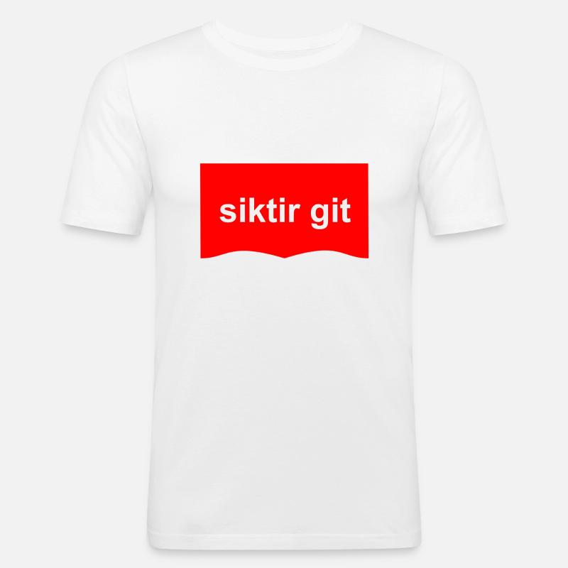 siktir git - Männer Slim Fit T-Shirt - Weiß