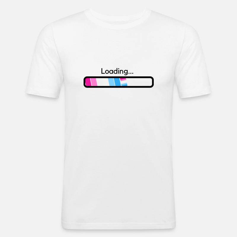 Trans energy Loading - Männer Slim Fit T-Shirt - Weiß