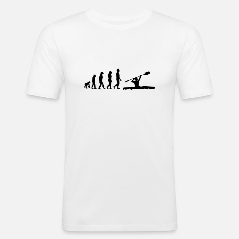 Kajak Evolution - Männer Slim Fit T-Shirt - Weiß