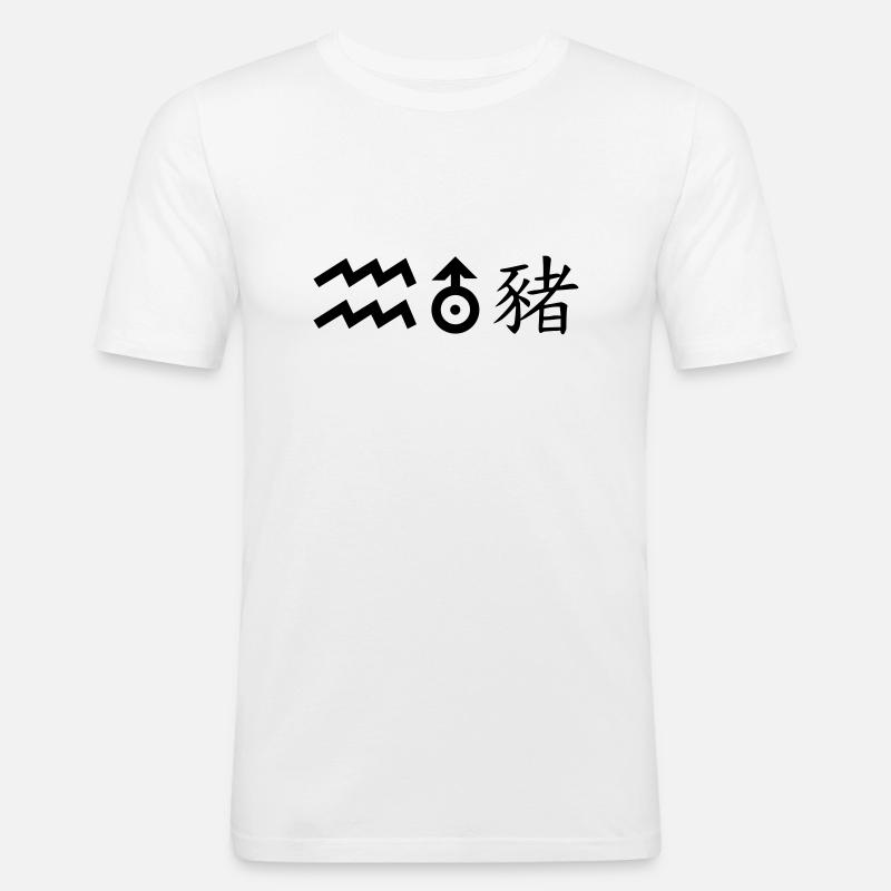 wassermann uranus schwein - Männer Slim Fit T-Shirt - Weiß