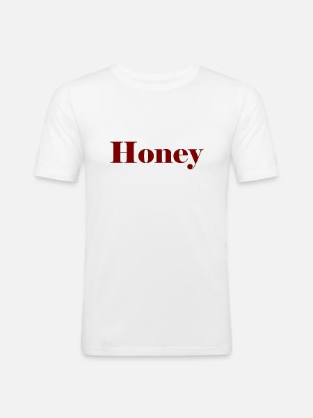 Honey - Männer Slim Fit T-Shirt - Weiß