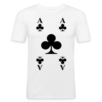 Cartes - T-shirt près du corps Homme - blanc - Devant - Nik (191cm)