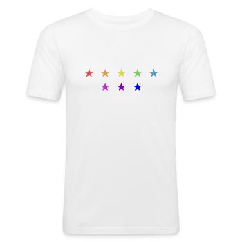 anti pis rainbow - Men's Slim Fit T-Shirt - white - Front - Nik (191cm)