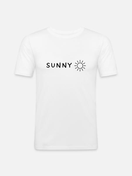 Sunny - Sonne - sonniges Sommer - Männer Slim Fit T-Shirt - Weiß