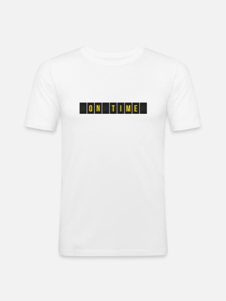 à l’heure - T-shirt près du corps Homme - blanc