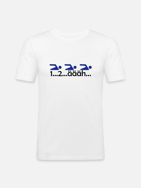 1 ... 2..äääh - Men's Slim Fit T-Shirt - white