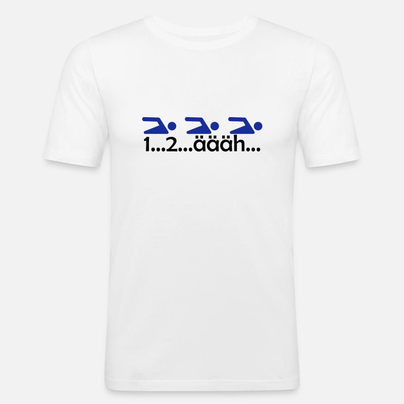1...2..äääh - Männer Slim Fit T-Shirt - Weiß