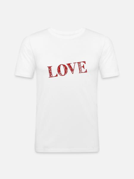 LOVE,JUST MARRIED,VIVE LES MARIES,EVJF,COUPLE - Men's Slim Fit T-Shirt - white
