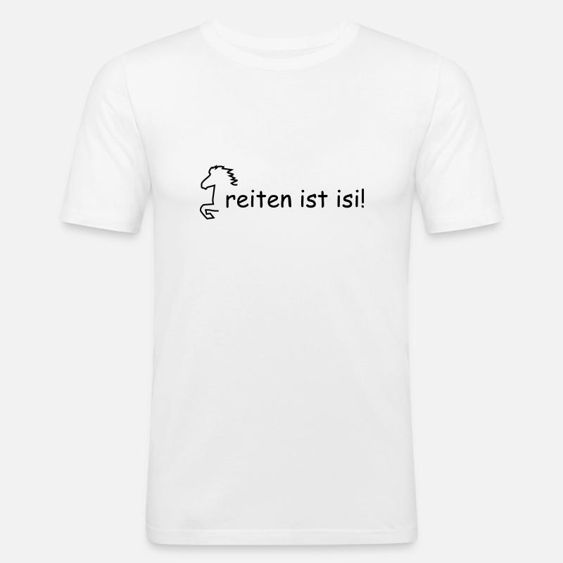 Pferd - Männer Slim Fit T-Shirt - Weiß