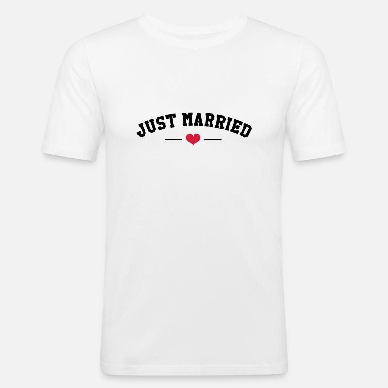 Frisch verheiratet - Männer Slim Fit T-Shirt - Weiß