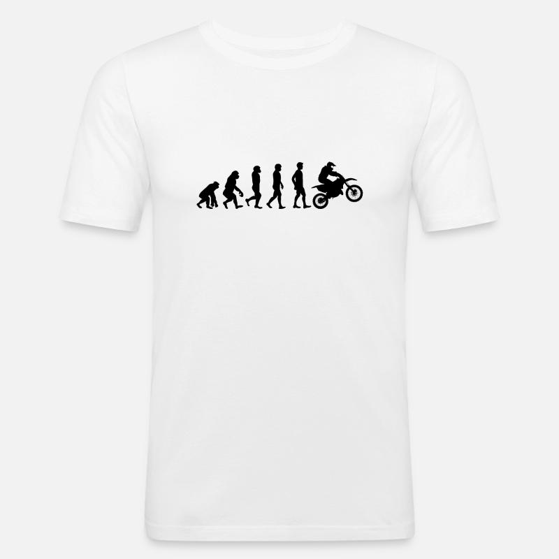 Motocross motorrad evolution schwarz - Männer Slim Fit T-Shirt - Weiß