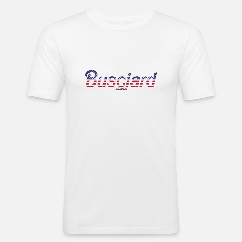 Busciard - Maglietta aderente da uomo - bianco