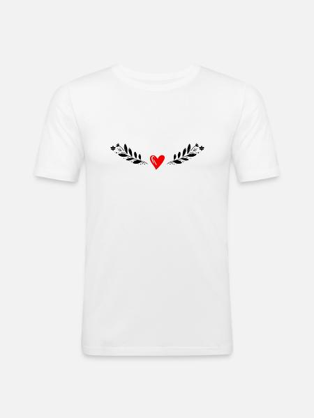 Ranke mit Herz - Männer Slim Fit T-Shirt - Weiß