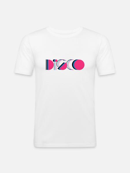 disco - Männer Slim Fit T-Shirt - Weiß