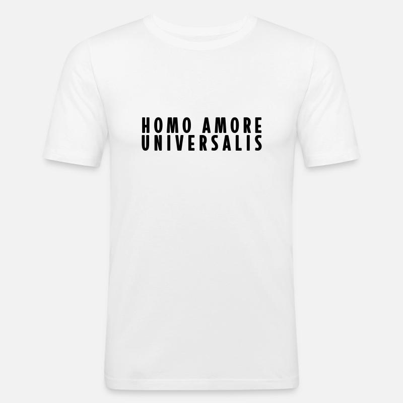 Homo Amore Universalis - Männer Slim Fit T-Shirt - Weiß