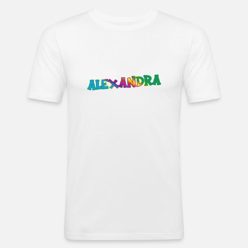 Alexandra - Männer Slim Fit T-Shirt - Weiß