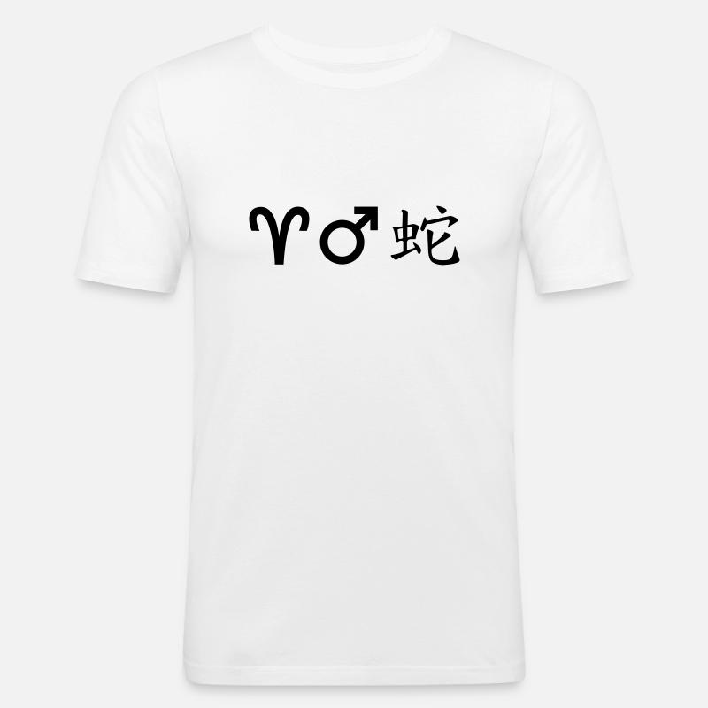 widder mars schlange - Männer Slim Fit T-Shirt - Weiß