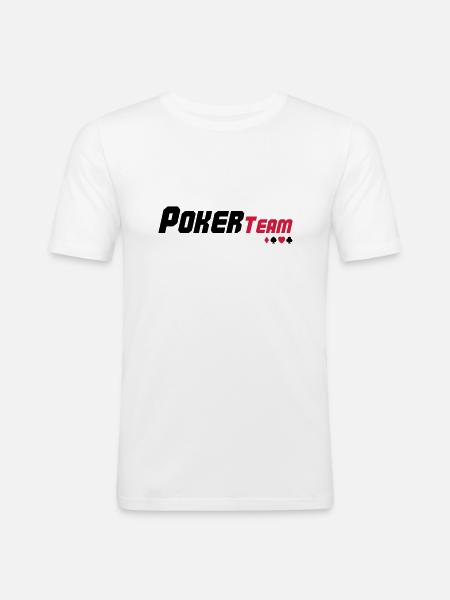 poker_team_02 - Männer Slim Fit T-Shirt - Weiß