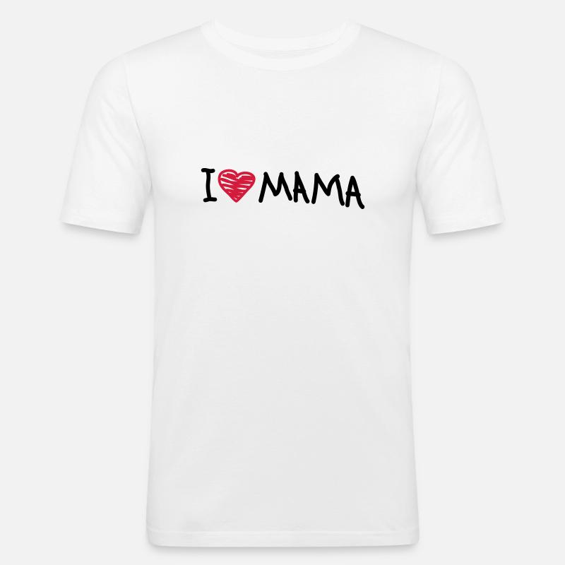 i_love_mama - Männer Slim Fit T-Shirt - Weiß