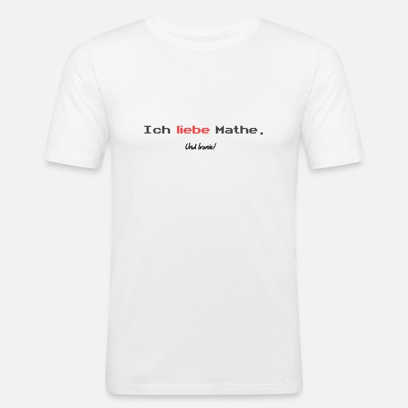 Math ironie shirt - T-shirt près du corps Homme - blanc