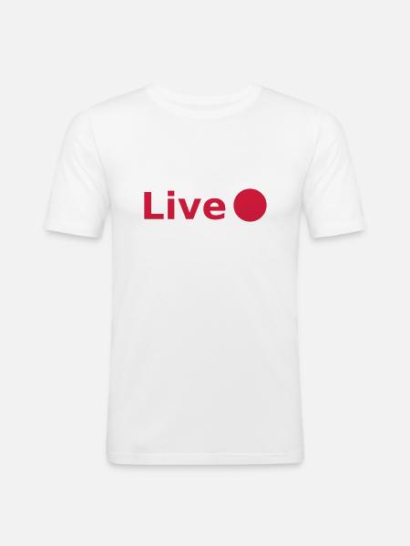 Live - Männer Slim Fit T-Shirt - Weiß
