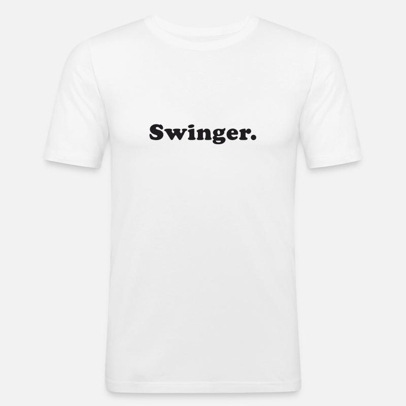 Swinger i sort type - Herre Slim Fit T-Shirt - hvid