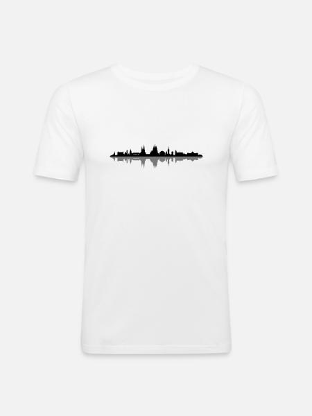 Skyline - Erfurt - Männer Slim Fit T-Shirt - Weiß